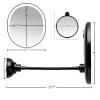 imageOVENTE 9 Lighted Wall Mount Makeup Mirror with Mini Magnetic 10X Magnifying Mirror Rechargeable Vanity Mirror Touch Screen Dimmable LED Lights Flexible Gooseneck ampamp Suction Mounting Black MOW22B
