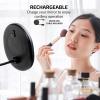 imageOVENTE 9 Lighted Wall Mount Makeup Mirror with Mini Magnetic 10X Magnifying Mirror Rechargeable Vanity Mirror Touch Screen Dimmable LED Lights Flexible Gooseneck ampamp Suction Mounting Black MOW22B