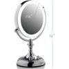 imageOVENTE 9quot Lighted Tabletop Makeup Mirror with 1X5X Magnification DoubleSided Magnifying Vanity Mirror with Dimmable LED Lights 360 Swivel Design and Dual Power Supply Polished Chrome MGT95CH1X5XPolished Chrome