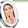 imageOVENTE 9quot Lighted Tabletop Makeup Mirror with 1X5X Magnification DoubleSided Magnifying Vanity Mirror with Dimmable LED Lights 360 Swivel Design and Dual Power Supply Polished Chrome MGT95CH1X5XPolished Chrome
