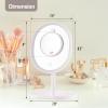 imageOVENTE 9quot Lighted Tabletop Makeup Mirror with Mini Magnetic 10X Magnifying Mirror Touch Screen Dimmable LED Lights Rechargeable ampamp Portable Vanity Mirror Perfect for Bathroom or Travel White MOT22W