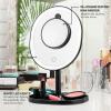 imageOVENTE 9quot Lighted Tabletop Makeup Mirror with Mini Magnetic 10X Magnifying Mirror Touch Screen Dimmable LED Lights Rechargeable ampamp Portable Vanity Mirror Perfect for Bathroom or Travel Black MOT22BBlack