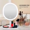 imageOVENTE 9quot Lighted Tabletop Makeup Mirror with Mini Magnetic 10X Magnifying Mirror Touch Screen Dimmable LED Lights Rechargeable ampamp Portable Vanity Mirror Perfect for Bathroom or Travel White MOT22W