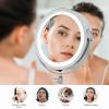 imageOVENTE 9quot Lighted Wall Mount Makeup Mirror with 1X7X Magnification Cordless Double Sided Magnifying Round Vanity Mirror 360 Swivel Design Extendable and Folding Arm Antique Bronze MFW85ABZ1X7XPolished Chrome