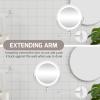 imageOVENTE 9quot Lighted Wall Mount Makeup Mirror with 1X7X Magnification Cordless Double Sided Magnifying Round Vanity Mirror 360 Swivel Design Extendable and Folding Arm Antique Bronze MFW85ABZ1X7XPolished Chrome