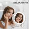 imageOVENTE 9quot Lighted Wall Mount Makeup Mirror with 1X7X Magnification Cordless Double Sided Magnifying Round Vanity Mirror 360 Swivel Design Extendable and Folding Arm Antique Bronze MFW85ABZ1X7XNickel Brushed