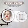 imageOVENTE 9quot Lighted Wall Mount Makeup Mirror with 1X7X Magnification Cordless Double Sided Magnifying Round Vanity Mirror 360 Swivel Design Extendable and Folding Arm Antique Bronze MFW85ABZ1X7XAntique Bronze