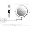 imageOVENTE 9quot Lighted Wall Mount Makeup Mirror with 1X7X Magnification Cordless Double Sided Magnifying Round Vanity Mirror 360 Swivel Design Extendable and Folding Arm Antique Bronze MFW85ABZ1X7XPolished Chrome