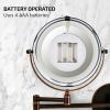 imageOVENTE 9quot Lighted Wall Mount Makeup Mirror with 1X7X Magnification Cordless Double Sided Magnifying Round Vanity Mirror 360 Swivel Design Extendable and Folding Arm Antique Bronze MFW85ABZ1X7XAntique Bronze