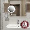 imageOVENTE 9quot Lighted Wall Mount Makeup Mirror with 1X7X Magnification Cordless Double Sided Magnifying Round Vanity Mirror 360 Swivel Design Extendable and Folding Arm Antique Bronze MFW85ABZ1X7XNickel Brushed