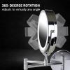 imageOVENTE 9quot Lighted Wall Mount Makeup Mirror with 1X7X Magnification Cordless Double Sided Magnifying Round Vanity Mirror 360 Swivel Design Extendable and Folding Arm Antique Bronze MFW85ABZ1X7XPolished Chrome