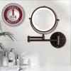 imageOVENTE 9quot Lighted Wall Mount Makeup Mirror with 1X7X Magnification Cordless Double Sided Magnifying Round Vanity Mirror 360 Swivel Design Extendable and Folding Arm Antique Bronze MFW85ABZ1X7XAntique Bronze