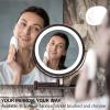 imageOVENTE 9quot Lighted Wall Mount Makeup Mirror with 1X7X Magnification Cordless Double Sided Magnifying Round Vanity Mirror 360 Swivel Design Extendable and Folding Arm Antique Bronze MFW85ABZ1X7XAntique Bronze