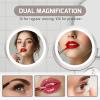 imageOVENTE 9quot Lighted Wall Mount Makeup Mirror with 1X7X Magnification Cordless Double Sided Magnifying Round Vanity Mirror 360 Swivel Design Extendable and Folding Arm Antique Bronze MFW85ABZ1X7XNickel Brushed