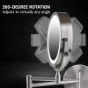 imageOVENTE 9quot Lighted Wall Mount Makeup Mirror with 1X7X Magnification Cordless Double Sided Magnifying Round Vanity Mirror 360 Swivel Design Extendable and Folding Arm Antique Bronze MFW85ABZ1X7XNickel Brushed