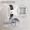 imageOVENTE 9quot Lighted Wall Mount Makeup Mirror with 1X7X Magnification Cordless Double Sided Magnifying Round Vanity Mirror 360 Swivel Design Extendable and Folding Arm Antique Bronze MFW85ABZ1X7XPolished Chrome