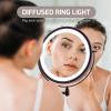imageOVENTE 9quot Lighted Wall Mount Makeup Mirror with 1X7X Magnification Cordless Double Sided Magnifying Round Vanity Mirror 360 Swivel Design Extendable and Folding Arm Antique Bronze MFW85ABZ1X7XAntique Bronze