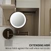 imageOVENTE 9quot Lighted Wall Mount Makeup Mirror with 1X7X Magnification Cordless Double Sided Magnifying Round Vanity Mirror 360 Swivel Design Extendable and Folding Arm Antique Bronze MFW85ABZ1X7XAntique Bronze