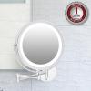 imageOVENTE 9quot Lighted Wall Mount Makeup Mirror with 1X7X Magnification Cordless Double Sided Magnifying Round Vanity Mirror 360 Swivel Design Extendable and Folding Arm Antique Bronze MFW85ABZ1X7XPolished Chrome
