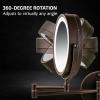 imageOVENTE 9quot Lighted Wall Mount Makeup Mirror with 1X7X Magnification Cordless Double Sided Magnifying Round Vanity Mirror 360 Swivel Design Extendable and Folding Arm Antique Bronze MFW85ABZ1X7XAntique Bronze