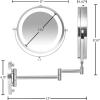 imageOVENTE 9quot Lighted Wall Mount Makeup Mirror with 1X7X Magnification Cordless Double Sided Magnifying Round Vanity Mirror 360 Swivel Design Extendable and Folding Arm Antique Bronze MFW85ABZ1X7XNickel Brushed