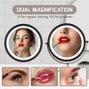imageOVENTE 9quot Lighted Wall Mount Makeup Mirror with 1X7X Magnification Cordless Double Sided Magnifying Round Vanity Mirror 360 Swivel Design Extendable and Folding Arm Antique Bronze MFW85ABZ1X7XAntique Bronze