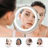 imageOVENTE 9quot Lighted Wall Mount Makeup Mirror with 1X7X Magnification Cordless Double Sided Magnifying Round Vanity Mirror 360 Swivel Design Extendable and Folding Arm Antique Bronze MFW85ABZ1X7XNickel Brushed