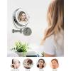 imageOVENTE 9quot Lighted Wall Mount Makeup Mirror with 1X7X Magnification Double Sided Magnifying Vanity Mirror LED Glow Light 360 Swivel Design Extendable ampamp Folding Arm Polished Chrome MPWD3185CH1X7XPolished Chrome