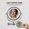 imageOVENTE 9quot Lighted Wall Mount Makeup Mirror with 1X7X Magnification Double Sided Magnifying Vanity Mirror LED Glow Light 360 Swivel Design Extendable ampamp Folding Arm Polished Chrome MPWD3185CH1X7XPolished Chrome