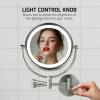 imageOVENTE 9quot Lighted Wall Mount Makeup Mirror with 1X7X Magnification Double Sided Magnifying Vanity Mirror LED Glow Light 360 Swivel Design Extendable ampamp Folding Arm Polished Chrome MPWD3185CH1X7XNickel Brushed