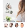 imageOVENTE 9quot Lighted Wall Mount Makeup Mirror with 1X7X Magnification Double Sided Magnifying Vanity Mirror LED Glow Light 360 Swivel Design Extendable ampamp Folding Arm Polished Chrome MPWD3185CH1X7XNickel Brushed