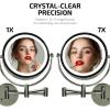 imageOVENTE 9quot Lighted Wall Mount Makeup Mirror with 1X7X Magnification Double Sided Magnifying Vanity Mirror LED Glow Light 360 Swivel Design Extendable ampamp Folding Arm Polished Chrome MPWD3185CH1X7XPolished Chrome