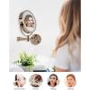 imageOVENTE 9quot Lighted Wall Mount Makeup Mirror with 1X7X Magnification Double Sided Magnifying Vanity Mirror LED Glow Light 360 Swivel Design Extendable ampamp Folding Arm Polished Chrome MPWD3185CH1X7XAntique Brass