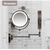 imageOVENTE 9quot Lighted Wall Mount Makeup Mirror with 1X7X Magnification Double Sided Magnifying Vanity Mirror LED Glow Light 360 Swivel Design Extendable ampamp Folding Arm Polished Chrome MPWD3185CH1X7XOil Rubbed Bronze