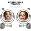 imageOVENTE 9quot Lighted Wall Mount Makeup Mirror with 1X7X Magnification Double Sided Magnifying Vanity Mirror LED Glow Light 360 Swivel Design Extendable ampamp Folding Arm Polished Chrome MPWD3185CH1X7XNickel Brushed
