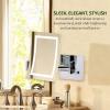 imageOVENTE 9quot Lighted Wall Mount Makeup Mirror with 1X7X Magnification Double Sided Magnifying Vanity Mirror LED Glow Light 360 Swivel Design Extendable ampamp Folding Arm Polished Chrome MPWD3185CH1X7XPolished Chrome