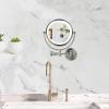 imageOVENTE 9quot Lighted Wall Mount Makeup Mirror with 1X7X Magnification Double Sided Magnifying Vanity Mirror LED Glow Light 360 Swivel Design Extendable ampamp Folding Arm Polished Chrome MPWD3185CH1X7XNickel Brushed
