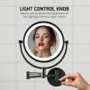 imageOVENTE 9quot Lighted Wall Mount Makeup Mirror with 1X7X Magnification Double Sided Magnifying Vanity Mirror LED Glow Light 360 Swivel Design Extendable ampamp Folding Arm Polished Chrome MPWD3185CH1X7XOil Rubbed Bronze