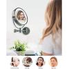 imageOVENTE 9quot Lighted Wall Mount Makeup Mirror with 1X7X Magnification Double Sided Magnifying Vanity Mirror LED Glow Light 360 Swivel Design Extendable ampamp Folding Arm Polished Chrome MPWD3185CH1X7XOil Rubbed Bronze