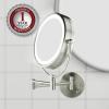 imageOVENTE 9quot Lighted Wall Mount Makeup Mirror with 1X7X Magnification Double Sided Magnifying Vanity Mirror LED Glow Light 360 Swivel Design Extendable ampamp Folding Arm Polished Chrome MPWD3185CH1X7XNickel Brushed