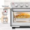 imageOVENTE Air Fryer Toaster Oven Combo 26 Qt Stainless Steel Countertop Convection Oven with 1700W Power and Free Accessories Perfect for Pizza Roast Bake Toast and Broil Silver OFM2025BR