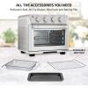 imageOVENTE Air Fryer Toaster Oven Combo 26 Qt Stainless Steel Countertop Convection Oven with 1700W Power and Free Accessories Perfect for Pizza Roast Bake Toast and Broil Silver OFM2025BR
