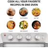 imageOVENTE Air Fryer Toaster Oven Combo 26 Qt Stainless Steel Countertop Convection Oven with 1700W Power and Free Accessories Perfect for Pizza Roast Bake Toast and Broil Silver OFM2025BR