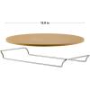 imageOVENTE Ceramic Flat 13 Inch Pizza Stone Set with Crust Cutter Wheel ampamp Metal RackHandle Compact Easy Storage Portable Baking Grilling Stone Thermal Shock Resistance for Oven Grill BBQ Beige BW10132