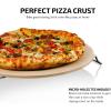 imageOVENTE Ceramic Flat 13 Inch Pizza Stone Set with Crust Cutter Wheel ampamp Metal RackHandle Compact Easy Storage Portable Baking Grilling Stone Thermal Shock Resistance for Oven Grill BBQ Beige BW10132