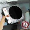 imageOVENTE Countertop Infrared Double Burner 1700W Electric Hot Plate and Portable Stove with 775quot and 675quot Ceramic Glass Cooktop 5 Level Temperature Setting and Easy to Clean Base Black BGI102BBGI201S  Silver
