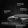 imageOVENTE Countertop Infrared Double Burner 1700W Electric Hot Plate and Portable Stove with 775quot and 675quot Ceramic Glass Cooktop 5 Level Temperature Setting and Easy to Clean Base Black BGI102BBGI101B  Black