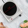 imageOVENTE Countertop Infrared Double Burner 1700W Electric Hot Plate and Portable Stove with 775quot and 675quot Ceramic Glass Cooktop 5 Level Temperature Setting and Easy to Clean Base Black BGI102BBGI201S  Silver