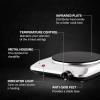 imageOVENTE Countertop Infrared Double Burner 1700W Electric Hot Plate and Portable Stove with 775quot and 675quot Ceramic Glass Cooktop 5 Level Temperature Setting and Easy to Clean Base Black BGI102BBGI201S  Silver