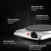 imageOVENTE Countertop Infrared Double Burner 1700W Electric Hot Plate and Portable Stove with 775quot and 675quot Ceramic Glass Cooktop 5 Level Temperature Setting and Easy to Clean Base Black BGI102BBGI101S  Silver